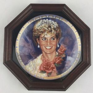 Princess Diana England's Rose Framed Plate